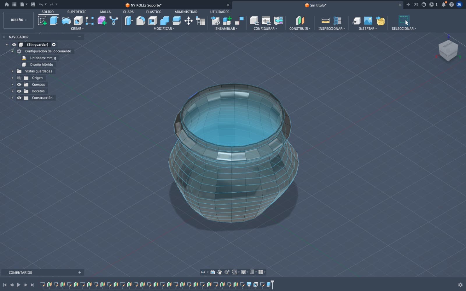 Modelado 3D de una pieza CapaStudio en software CAD
